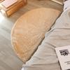 Tapete Oval de Pelo Sintético de Coelho para Casa - Formato Irregular, Pelo Curto Macio, Perfeito para Quarto ou Cabeceira