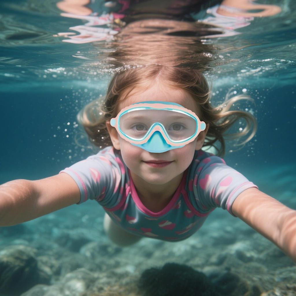 Goggles With Nose Cover Diving Glasses Anti-Fog No-Leak Clear Waterproof Snorkeling Goggles Gear For Children Kids Aged 4-15