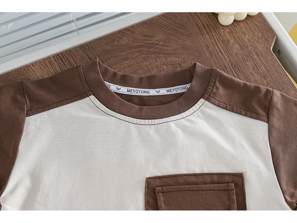 2026 Summer Boys' Cotton T-Shirt & Workwear Shorts Two-Piece Set