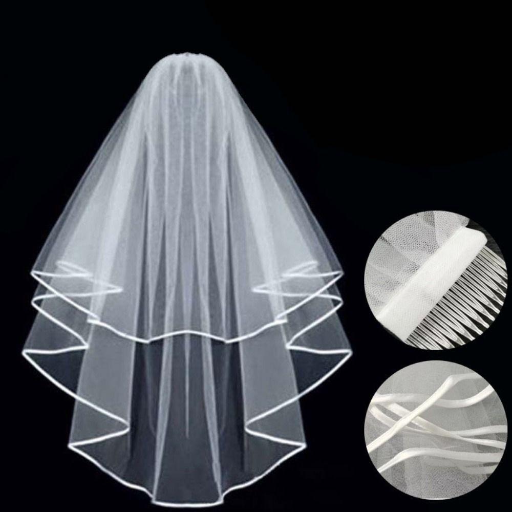 4Pcs/set Veil Bachelorette Party Decor Badge Bridal Wedding Veil  Gorgeous Hair Accessories