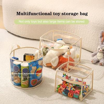 Transparent Children's Toy Storage Basket Multifunctional Household Toy Storage Bag with Large Capacity for Organizing And Stori