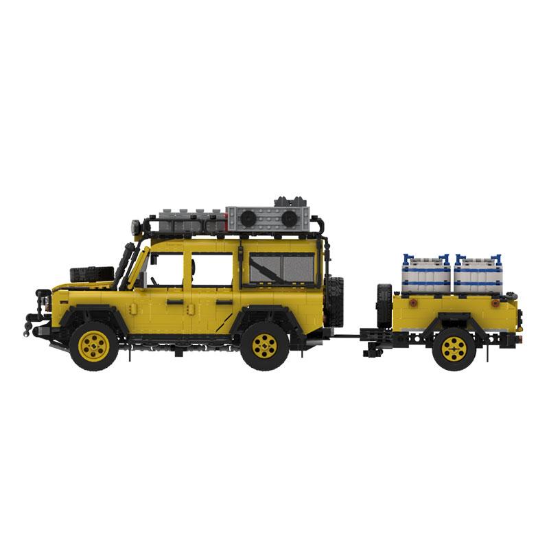 2466pcs Small Particle Building Block MOC Off-Road Vehicle with Trailer Model Toy Vehicle Gift