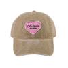 Retro Washed Cotton Letter Embroidered Cap Women Baseball Cap Casual Sun Protection Hat Hip Hop Dad Hat Y2K Pink Love Heart Caps