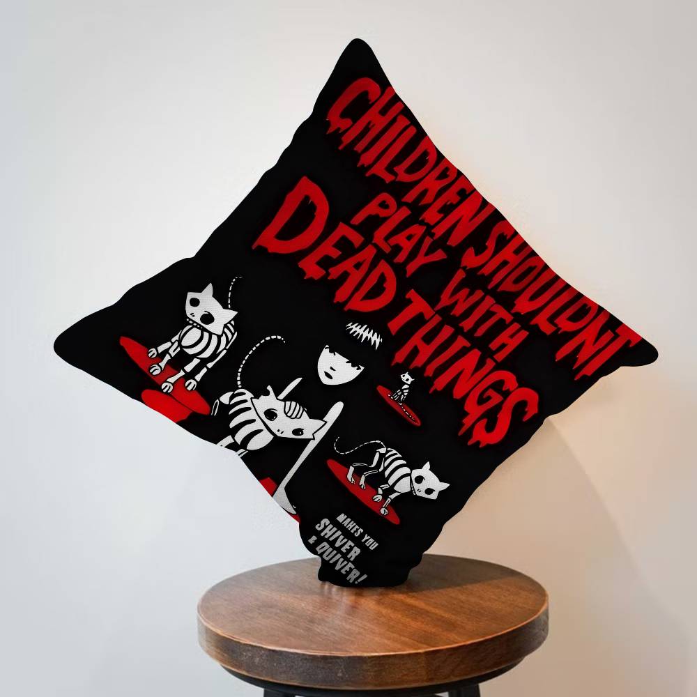 Comics Emily The Strange Cushion Cover Inches Farmhouse Decor Home Throw Pillow Covers for Couch Decorations