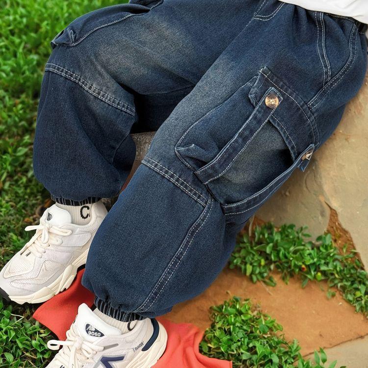Jungenhosen Frühlings- und Herbststile Kinder Modische Denim Arbeitshosen Jungen Babyhosen