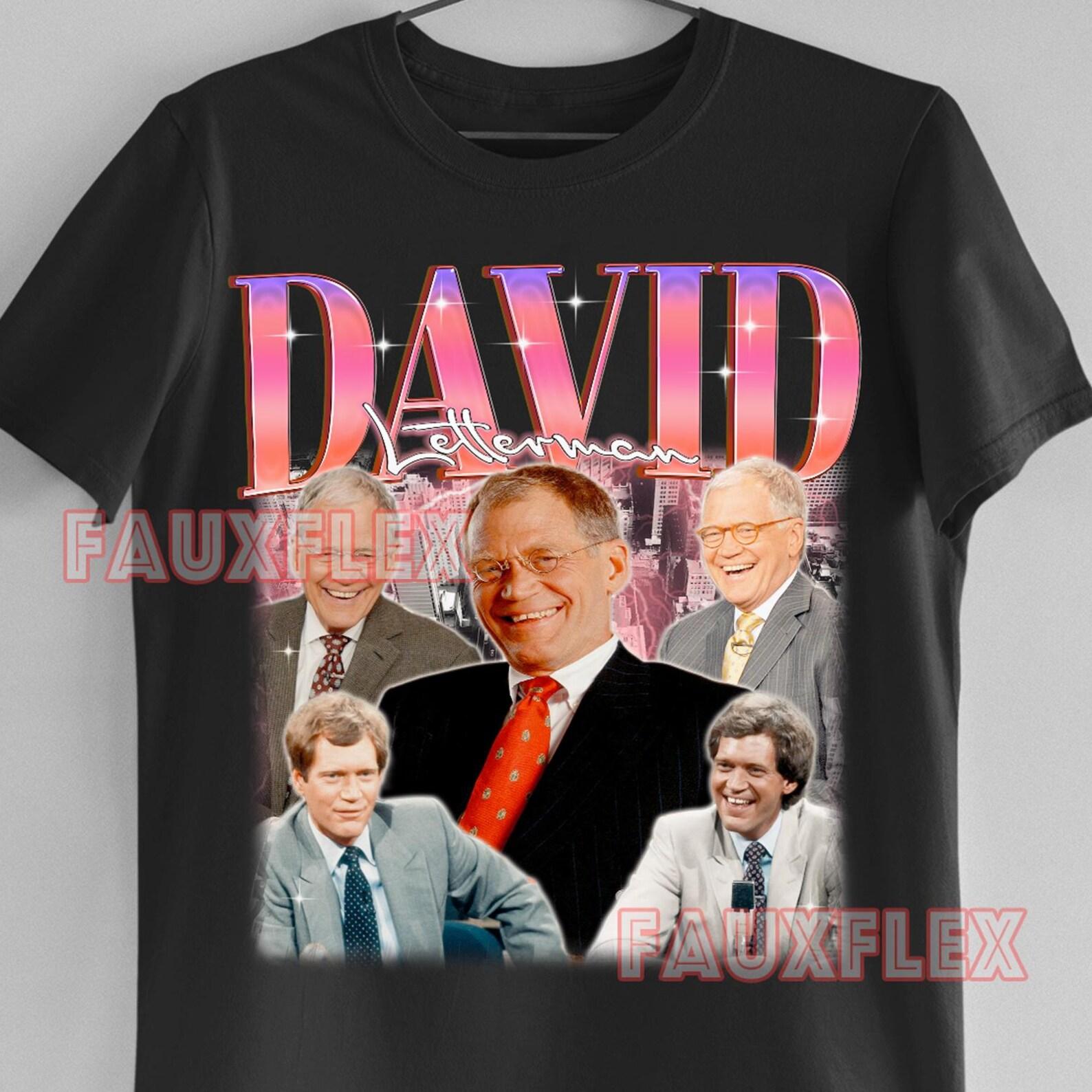 David Letterman Retro Collage T-Shirt, Vintage Talk Show Host Tee M