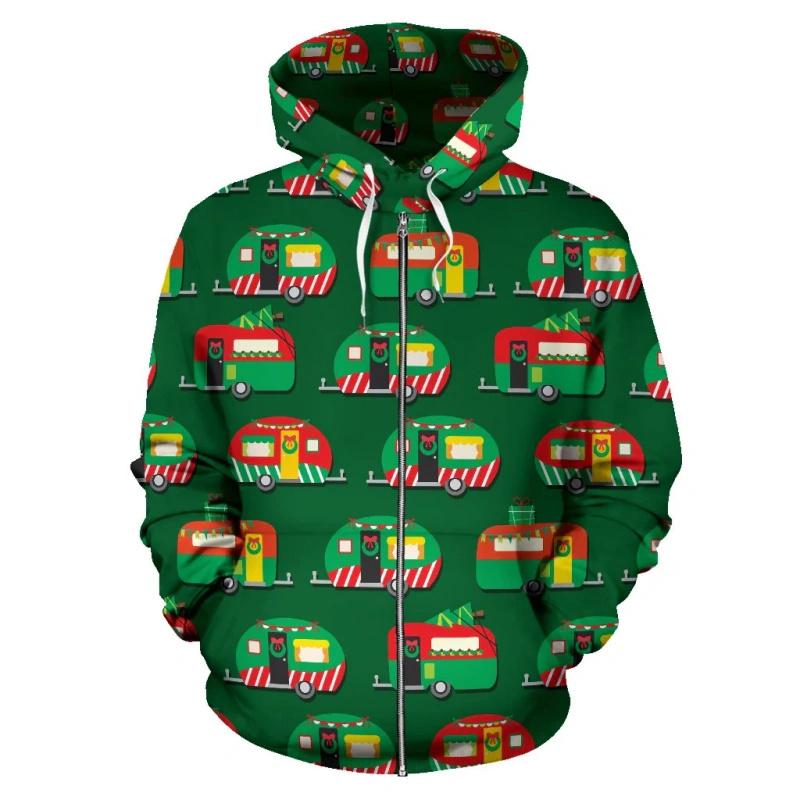 

Милые толстовки с капюшоном CAMPER-CARAVAN с 3D-печатью на молнии, забавные уличные толстовки с капюшоном на молнии для женщин, повседневные толстовки с капюшоном на молнии для мужчин, топы