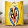 Club Vill-arreal Crest Design Flannel Blanket, Soft Polyester, Modern Design, All-Season for Camping, Travel, Gifts for holidays or birthdays