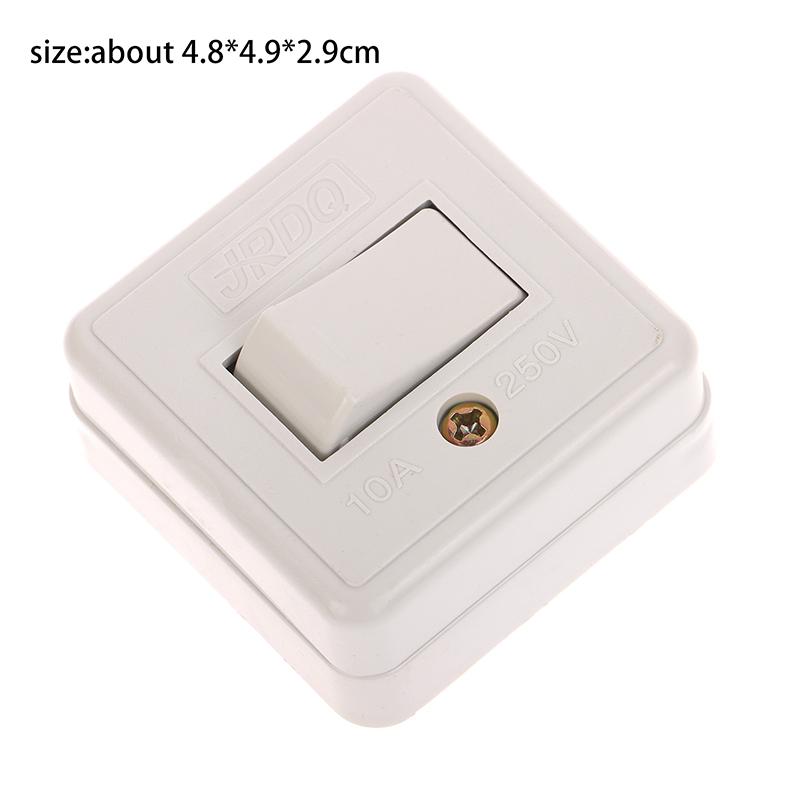 10Pcs Hand-Held Bedside Switch Square Flat Button Single Control Switch Wiring Button Rocker