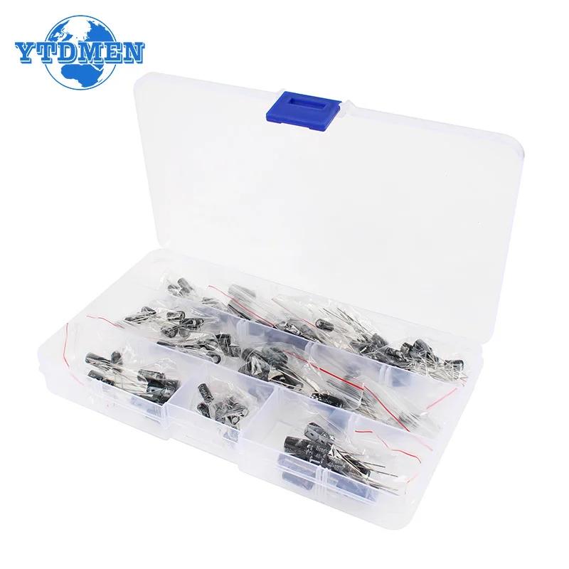 120PCS 16V 25V 50V Aluminum Electrolytic Capacitors Kit 12 Values 1uF-470uF , 0.22uF-470uF DIP Electrolyte Capacitor