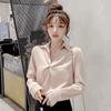 French Chiffon White Women's Retro Slim Shirt - 2024 Autumn Collection