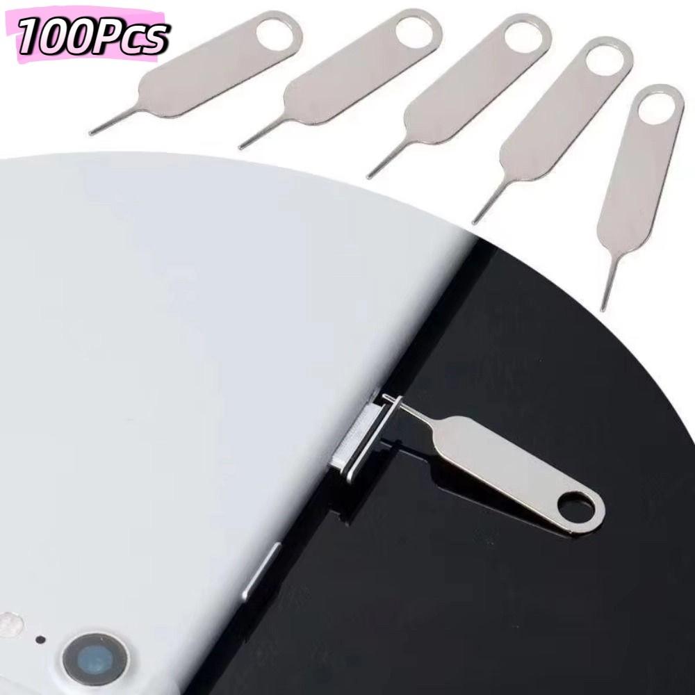 100Pcs Portable SIM Card Tray Ejector Pin Anti-Lost Ejecting Removal Needle  Phone Key Tool