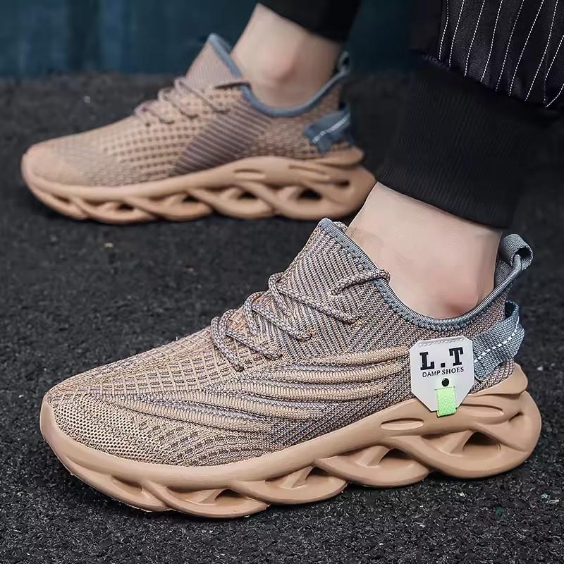 Chaussures de Jogging de Sport pour Hommes Chaussures en Mesh Respirantes Légères d'Extérieur Nouvelles Confortables Noires Décontractées Sneakers de Gymnastique de Course pour Hommes