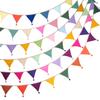 Festoni Bandierine in Cotone Crepe Colori Caramella Luminosi Per Asilo Nido Compleanni di Bambini Feste Eventi