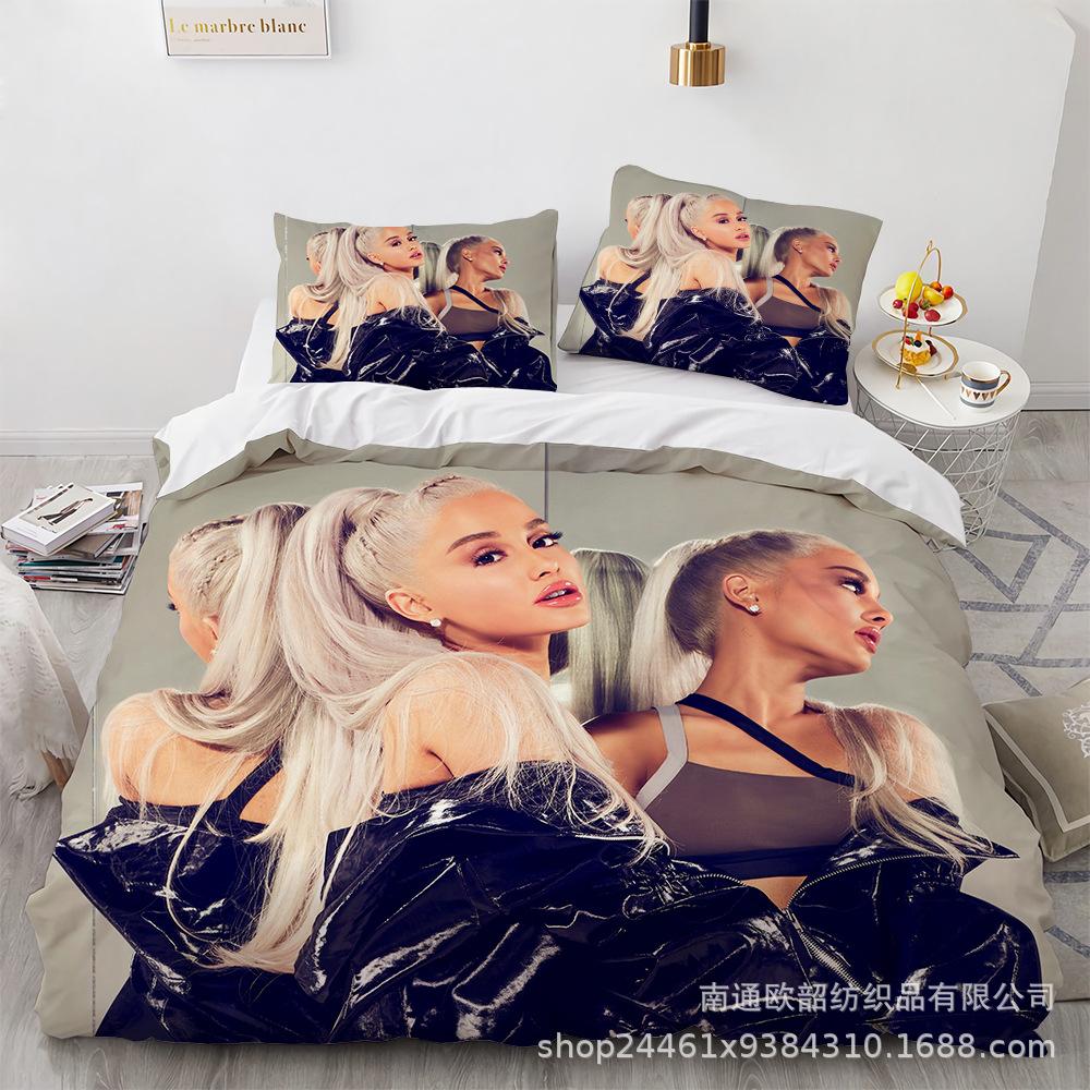 Three-Piece 3D Digital Printing Arianagrande Quilt Cover Home Textile Four-Piece Set