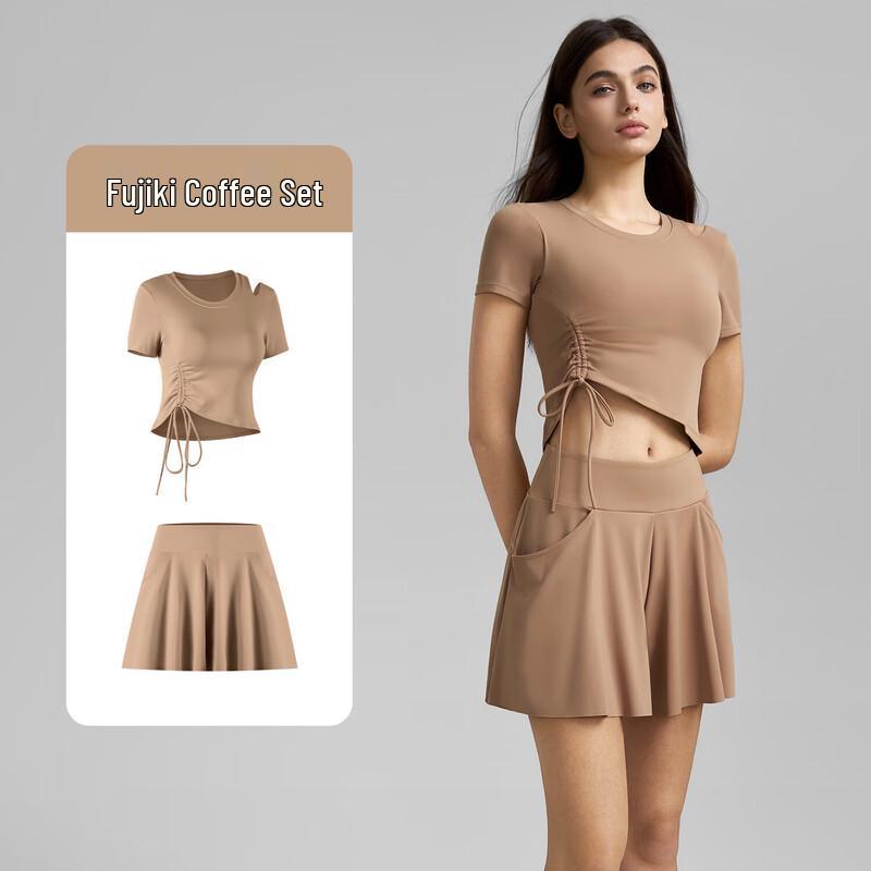 Женский плиссированный теннисный юбка и топ для йоги Yimai, спортивный комплект