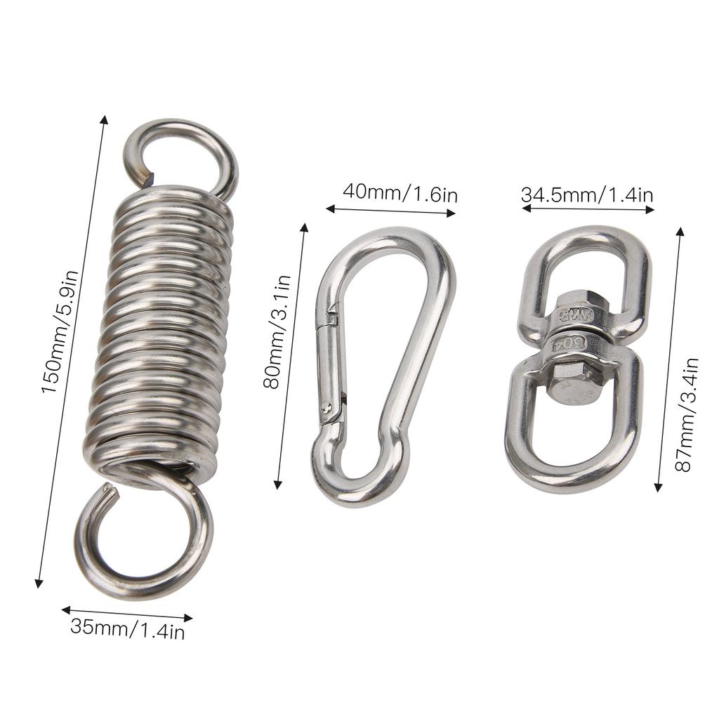 Swing Chair Hammock Spring Carabiner Hooks 8 Shape Rotation Loop Hanging Accessories
