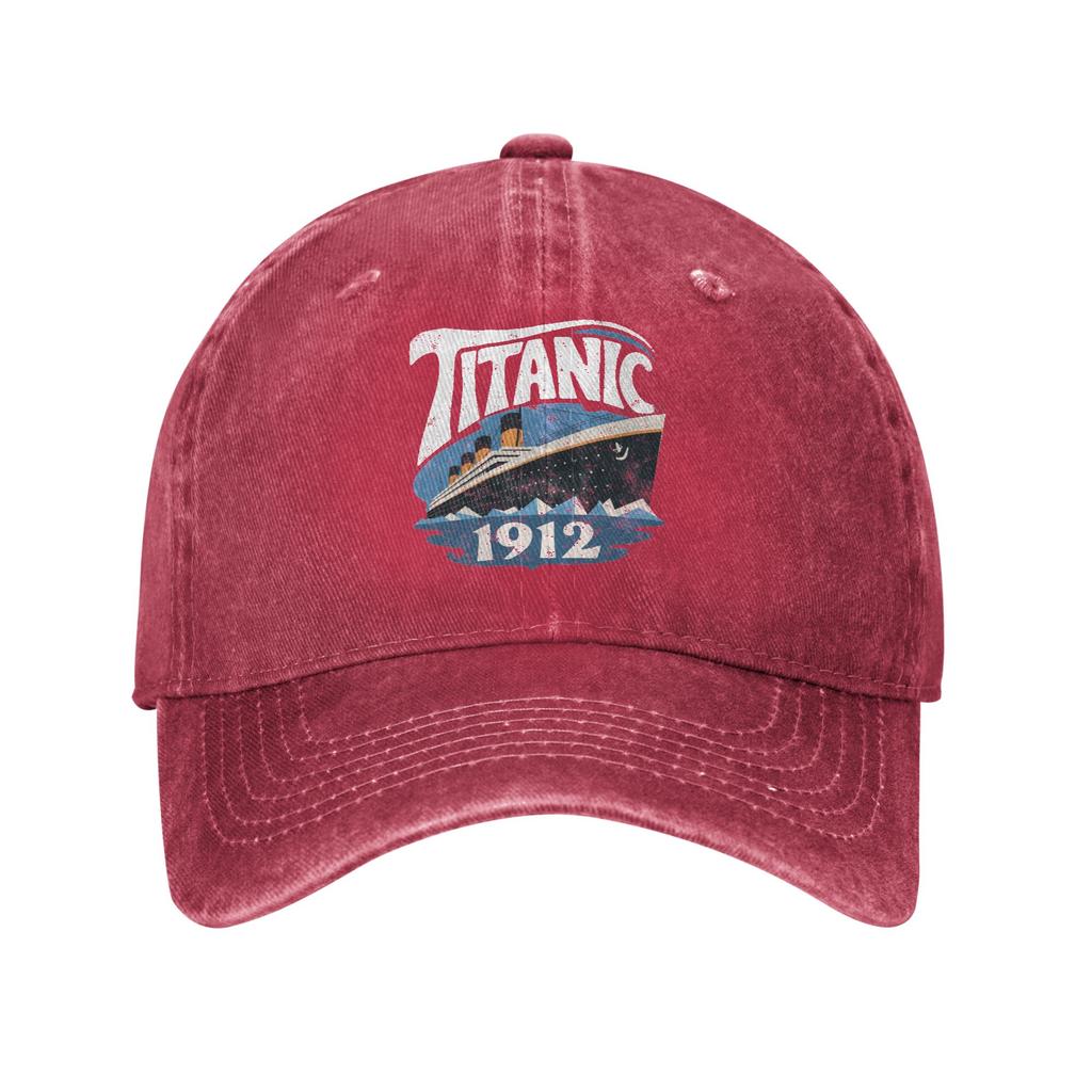 Vintage Titanic  Ship Icebergs History Baseball Caps Unisex Distressed Washed Snapback Hat  Outdoor Summer  Gift Hats Cap