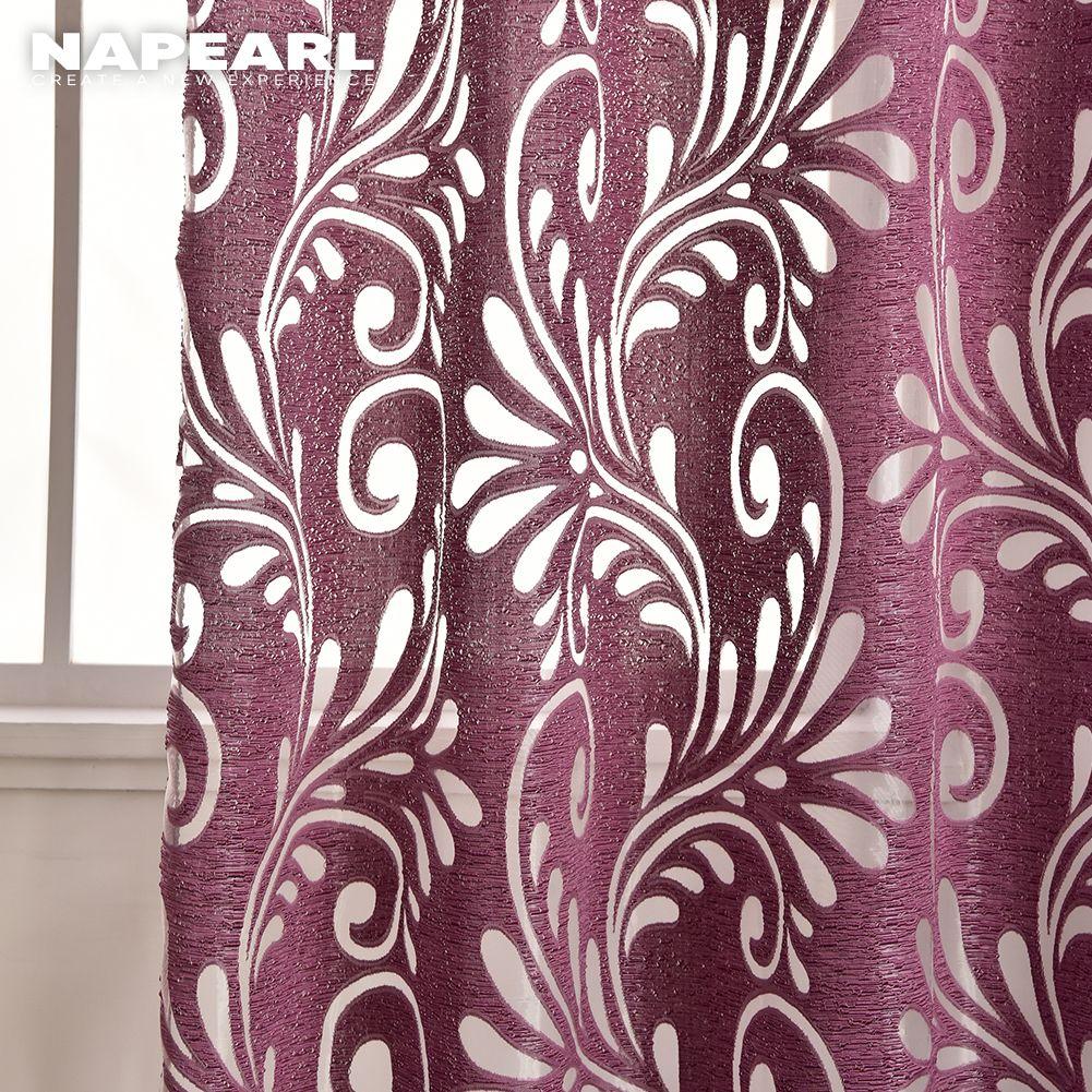 1PC Napearl Fashionable and Versatile European Retro Jacquard Solid Color Gauze Curtain for Living Room Bedroom Home Decor
