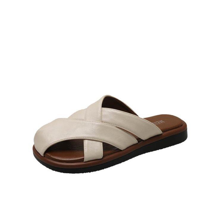 

Baotou half slippers women s summer wear 2025 new fashion hollow breathable go out beach Roman cool slippers 40