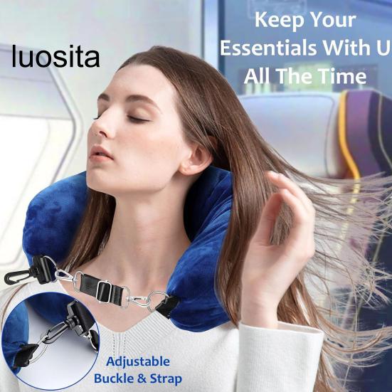 Neck Pillow, Space-saving Refillable Travel Pillow, Adjustable Comfortable Neck Support Pillow for Outdoor