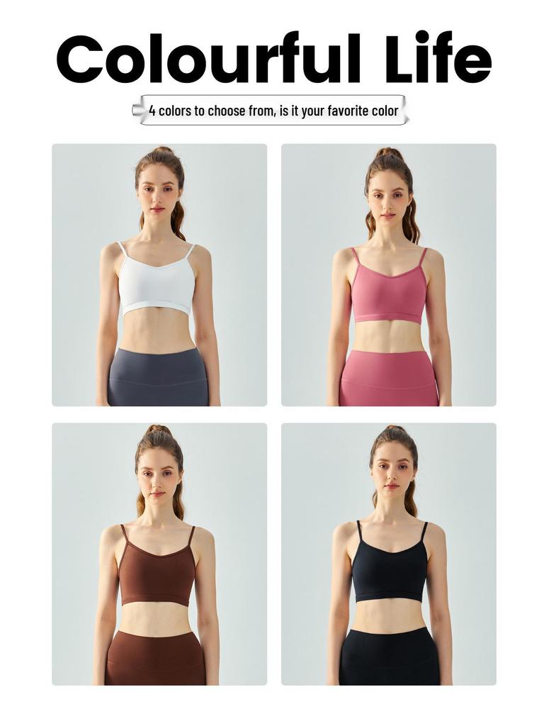 Seamless Casual Sports Bra for Women: Beautiful Back, Nude Feel, Adjustable Yoga Tank