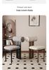 Nordic Solid Wood Dining Chair with Upholstered Soft Backrest - Cotton & Linen Fabric, Designer Style for Home or Cafe Use