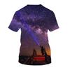 New Nature's Starry Sky Graphic T Shirts Men Fashion Novel Aurora Pattern Tees 3D Printed Casual O-neck Short Sleeve Tops