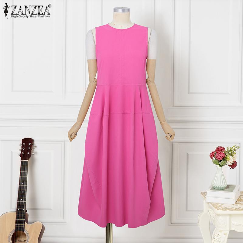 

ZANZEA Women Casual Sleeveless Baggy Casual Long Maxi Dress 3XL