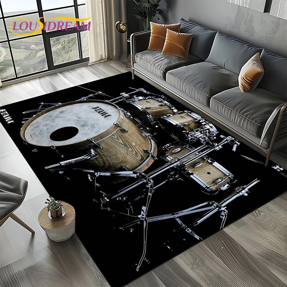 Music Instruments TAMA Drum Kit Drum Set Carpet Rug for Living Room Bedroom Home Sofa Decoration,Kid Area Rug Non-slip Floor Mat