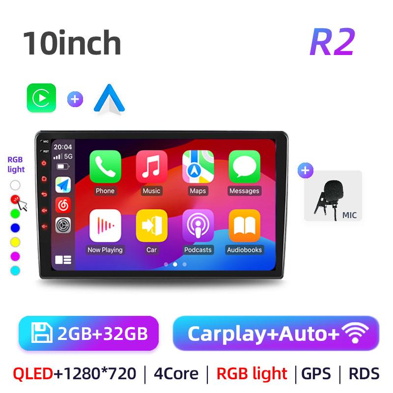 Car GPS Multimedia Radio Android 13 Carplay Android Auto 2DIN Universal, 7/9/10 Inch Video Player DSP RDS 2G 4G 64G