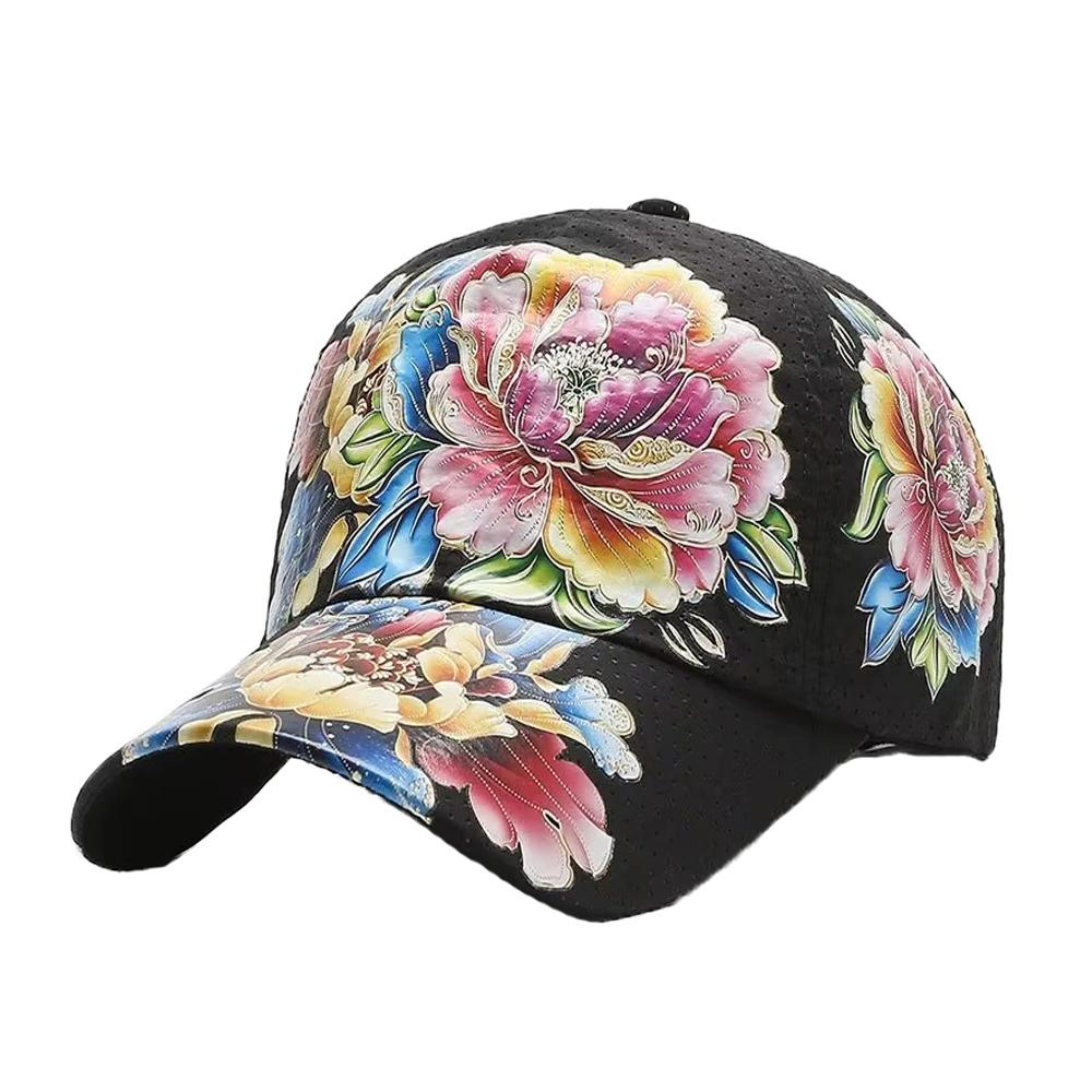 Summer quick-drying baseball cap, floral sun hats for men and women, Chinese-style printed floral sun hats, outdoor hats