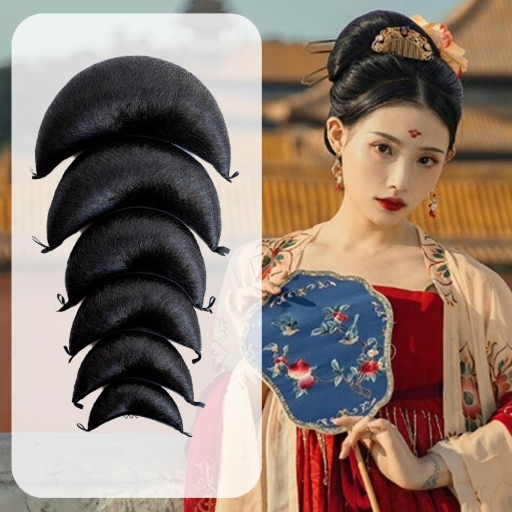 Headdress Retro Hair Pad Croissant Chignon Fairy Wig Bag Hanfu Cosplay Hair Bun Horns Hairpins