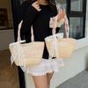 Shoulder Bag Woven Tote Bag Korean Style Summer Beach Bag Simple Pink Tote Handbag  Storage