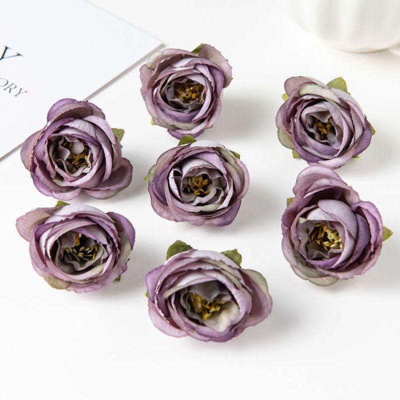 

30/50 шт. Искусственные Цветы Свадьба Домашний Декор Фестиваль Поделки Венок Сделай Сам Скрапбукинг Коробка Шелковые Розы Свадебные Подарки Аксессуары Дешевые 30pcs фиолетовый