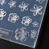3D Charm Silicone Nail Carving Mold - Five-Petaled Island Egg Flower & Cherry Blossom Design Stamping Plate for DIY Manicure, Nail Art Tools