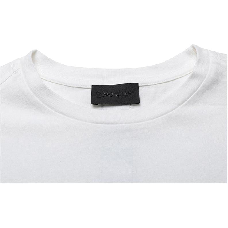 Moncler Cotton Fitted Round Neck Short Sleeve Casual T-Shirt Women Tops White 8C7B010829H8034