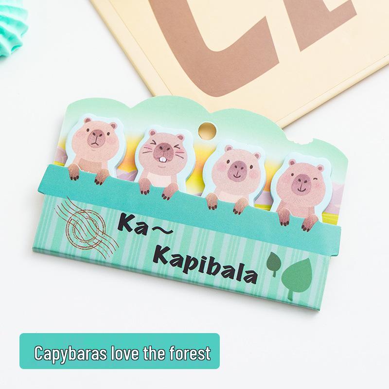 Cute Cartoon Animal Paradise Sticky Notes with Writable Index Tabs for Students