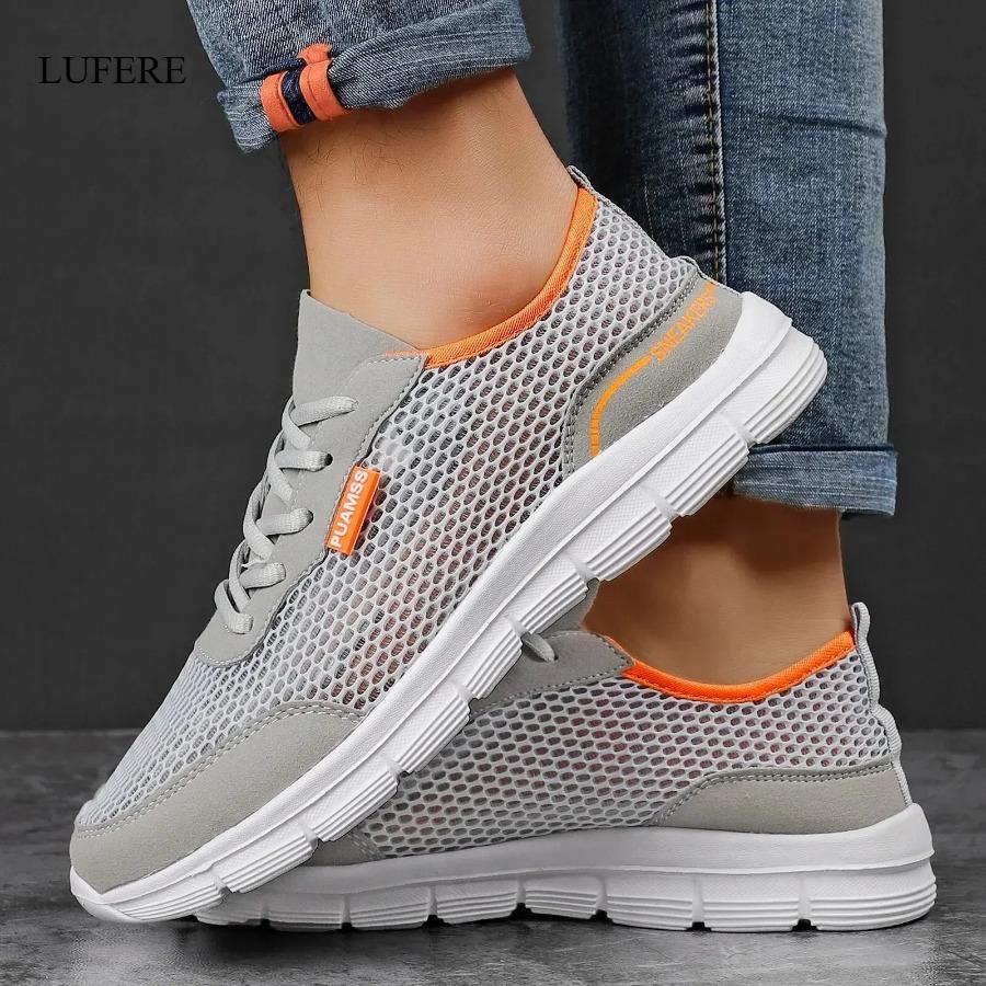 

Men Running Shoes Summer Soft Loafers Lazy Shoes Lightweight Cheap Mesh Couple Outdoor Sports Shoes Men Sneakers 2024 38 сірий колір