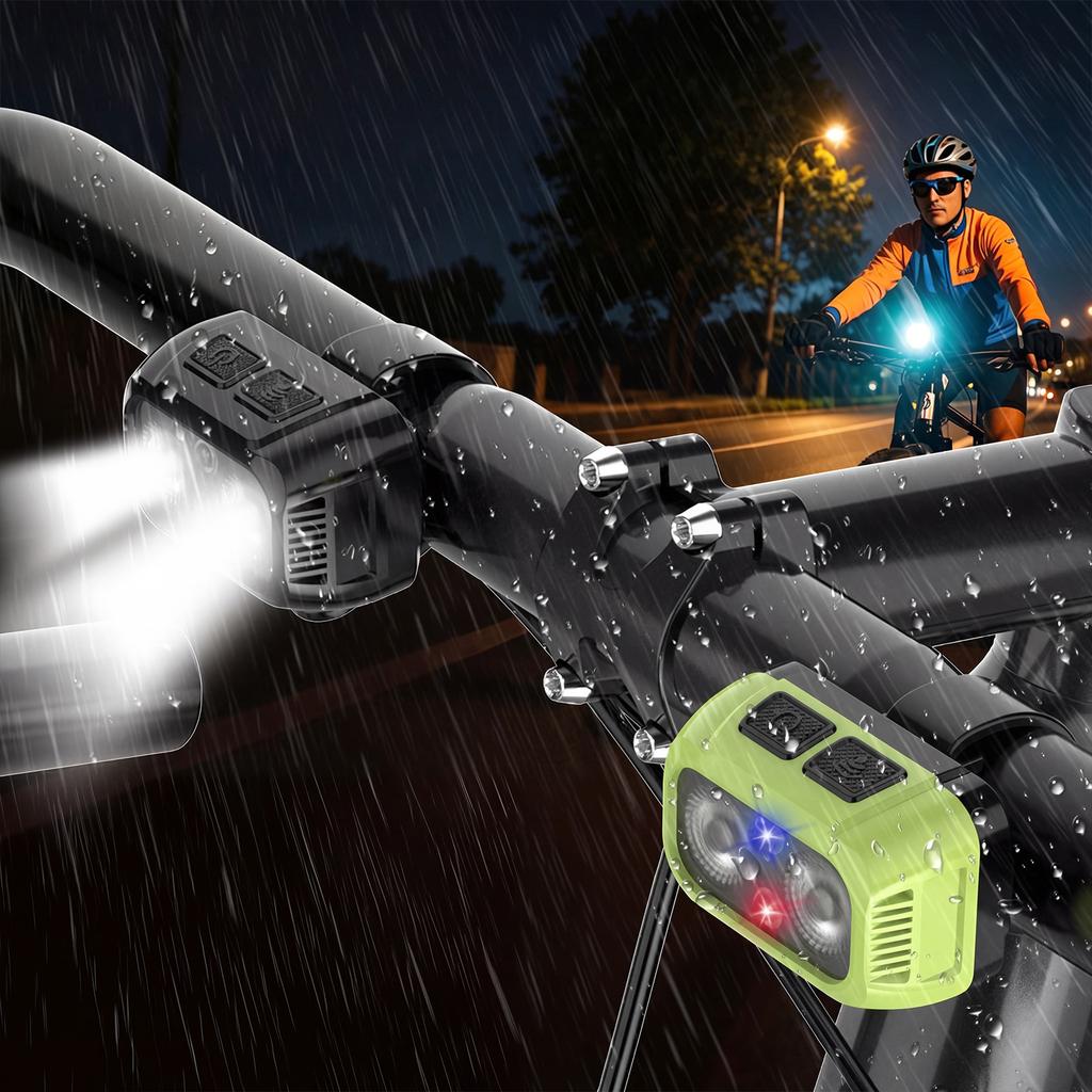 Type-C Powered Bicycle Headlight Rechargeable Compact Design Easy Install for Experience Night Road Trips Camping Adventures