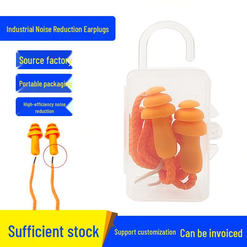 1270 Silicone Noise-Reducing Earplugs: Washable, for Industrial, Workshop, Study, and Sleep - Comes with Hook Box.