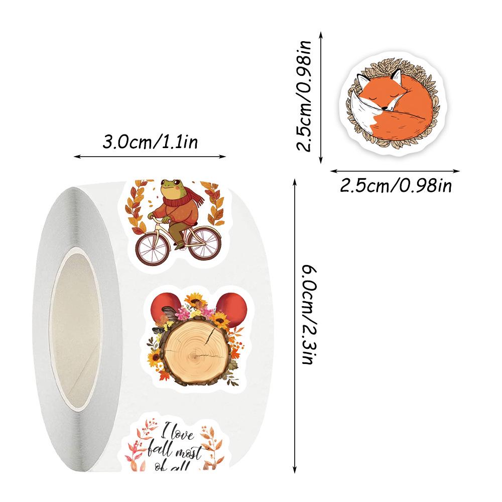 500-Sheet Retro Autumn Fall Sticker Roll for DIY Notebooks, Envelopes, and Sealing