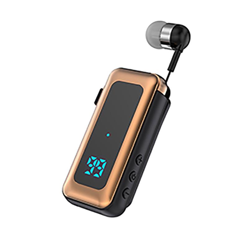 VAORLO Casque d'affaires avec Clip TF carte jouant Bluetooth 5.4 bruit annuler HD appel affichage numérique écouteur avec Microphone casque