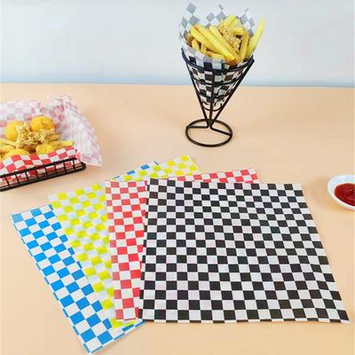 50Pcs 18x18cm Square Oil Proof Papers Classic Plaid Baking Cake Bread Sandwich Packaging Oil Absorbing Pastry Pads
