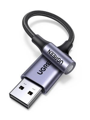 UGREEN USB Audio USB To Converter Cable for External Sound TRRS and Compatible with Mac and More Adapter, 2.0 3.5mm Cards, 4-Pole Converter,