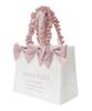 Maison De Fleur Jacquard Ribbon Frill Square Tote S Bag, Ivory, Size F, 08000628400