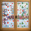 Window Decoration Decal Christmas Static Cling Xmas Tree Snowman Santa Hat Bell Reusable Cling Glass Sticker Removable for Holiday Party Sticker