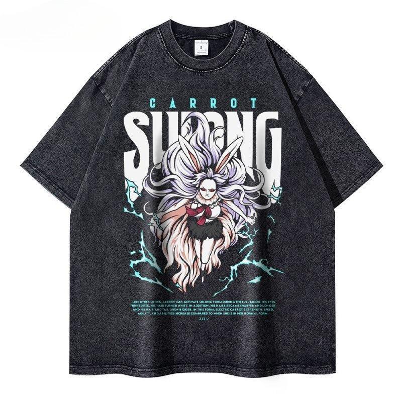 One Piece Anime Printed Tshirt Mens and Womens Washed Tshirt High Quality Vintage Cotton Tshirt Harajuku YK Tops