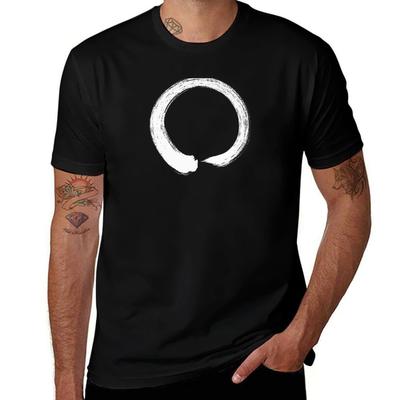 Enso Calligraphy White On Black T-Shirt Man Graphic T Shirt Man Tshirt T-Shirt