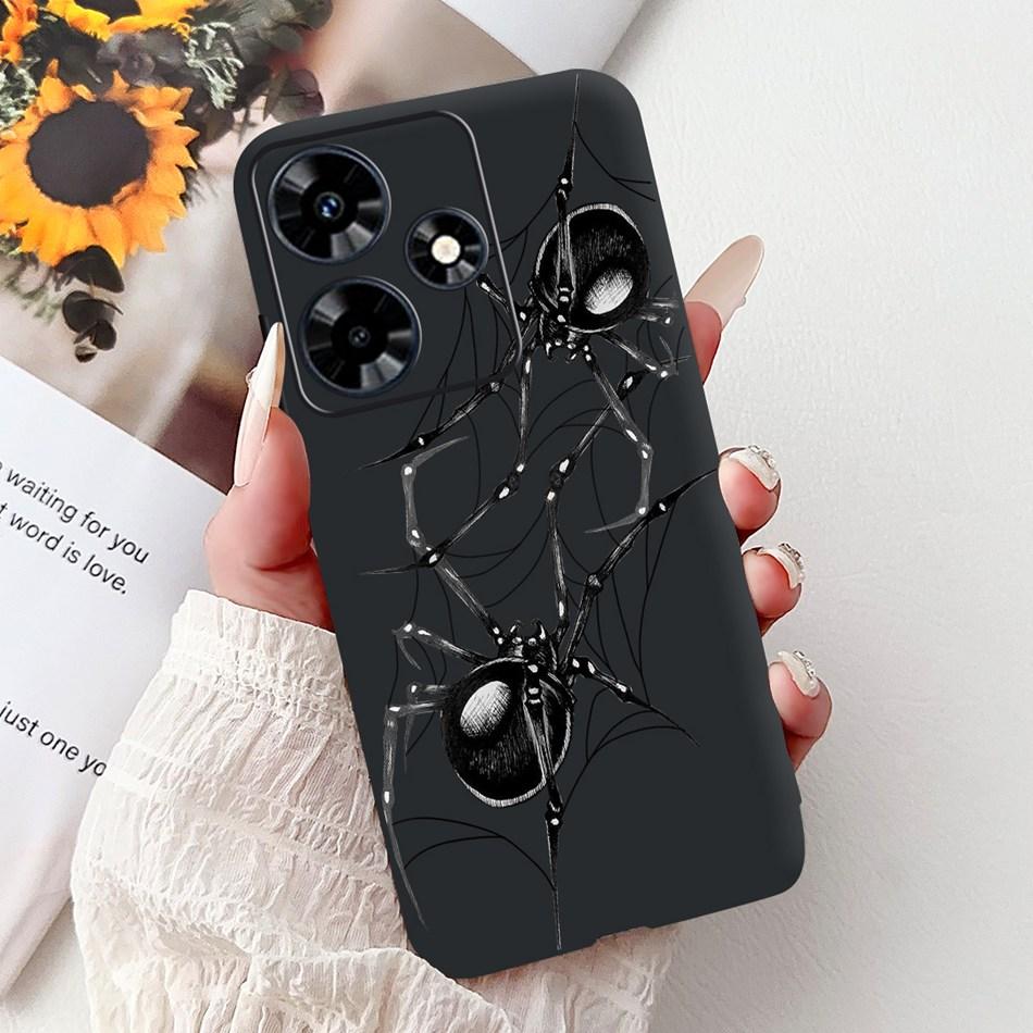 For Infinix Hot 30 Play 30i Hot30 4G Elegant Floral Cat Phone Case For Infinix Hot 30 30Play Hot30i Black Silicone Soft Cases